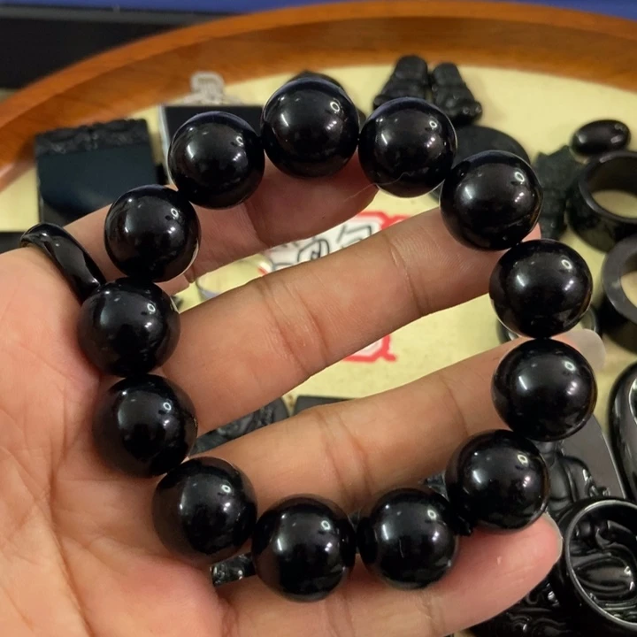 翡翠手链未镶嵌墨翠15.16