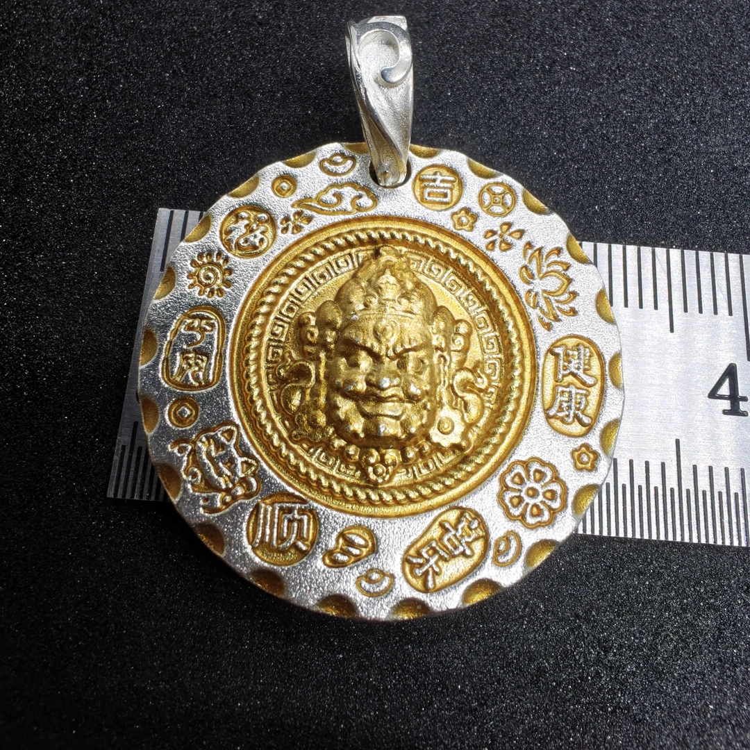 吊坠足银 纯银吊坠，999足银，黄财神喵金版本。11克