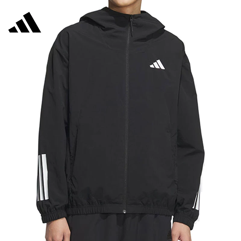 adidas阿迪男子M WOVEN JKT2运动梭织连帽外套KC3926
