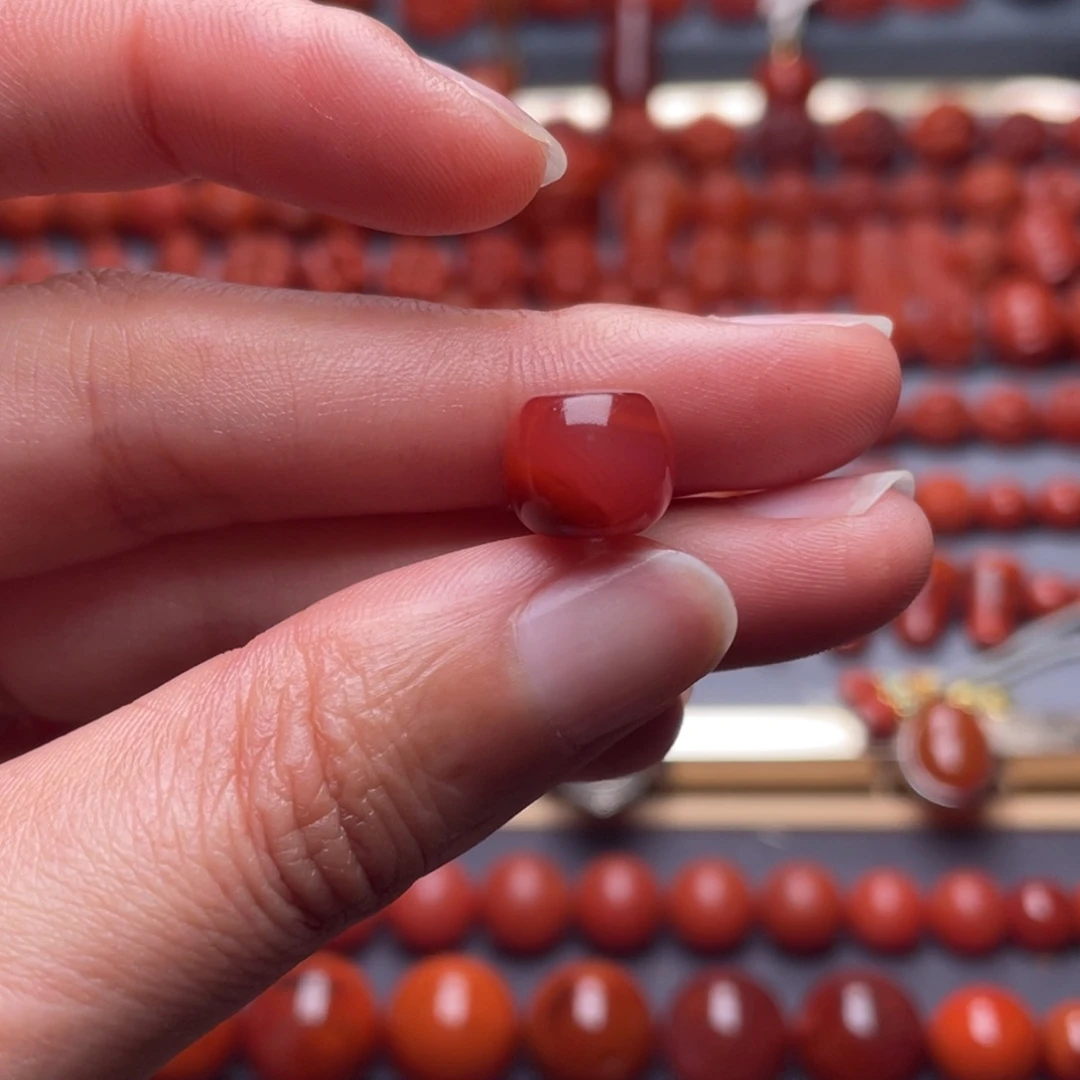峰***南红玛瑙未镶嵌其他W10瓦西玫红双色老型珠
