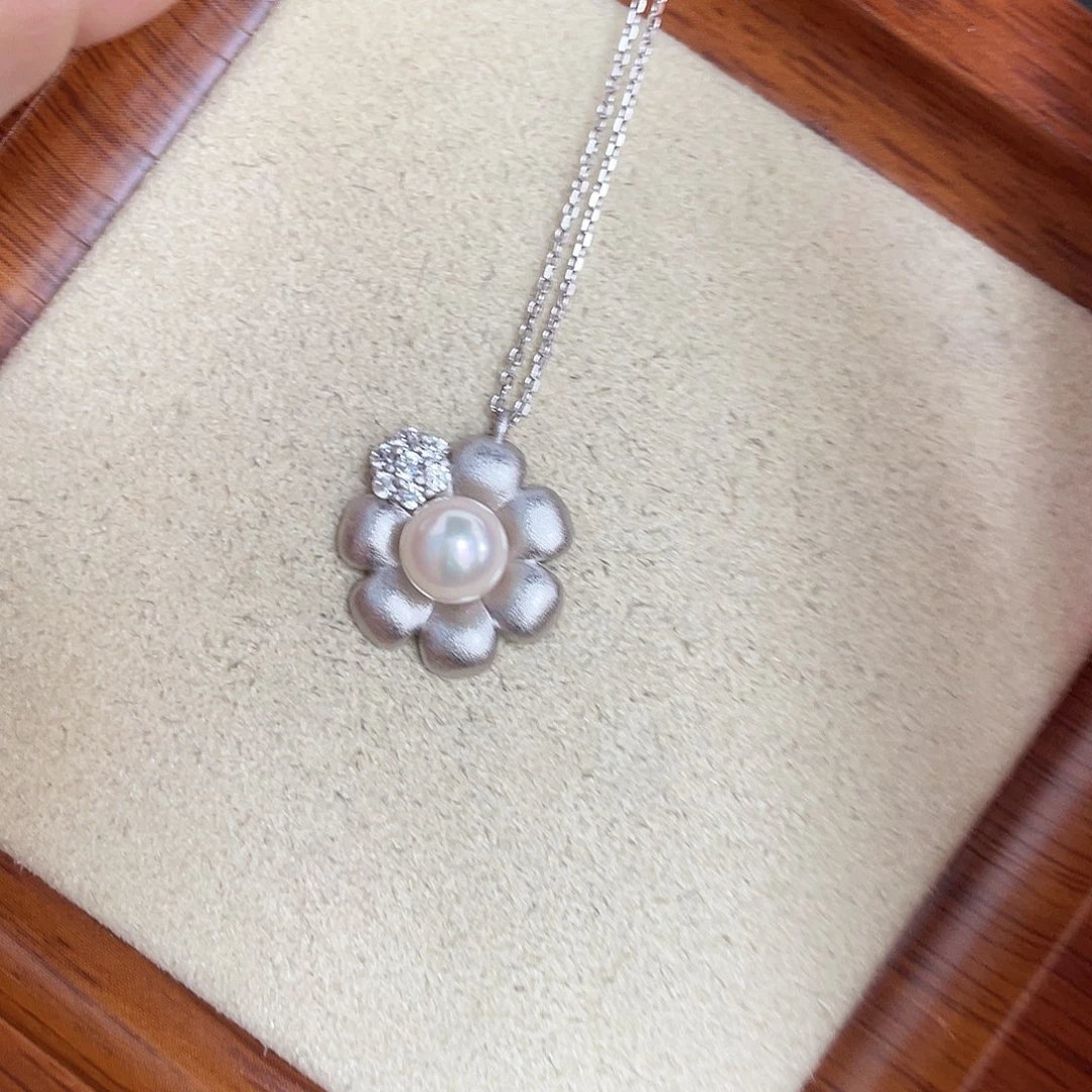 海水珍珠银S925镶嵌颈饰