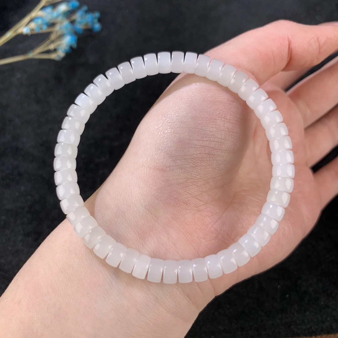 【麦子家族】天然和田玉白玉直切手串多样性发1 ESC731