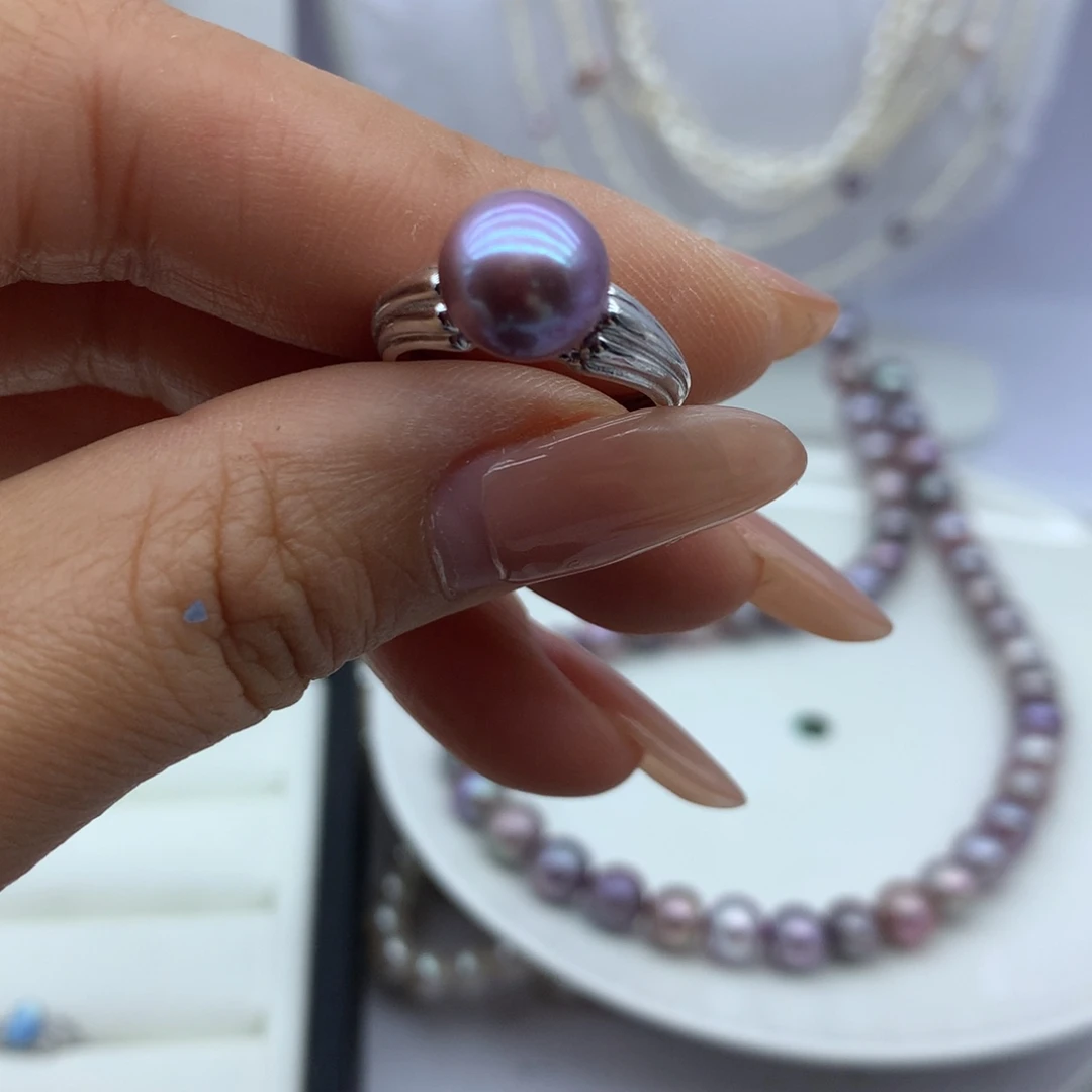 戒指淡水珍珠银S925镶嵌