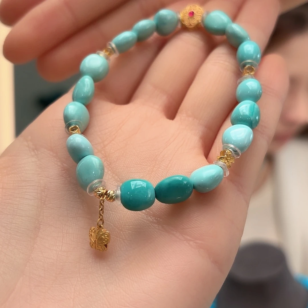 绿松石18K金镶嵌颈饰