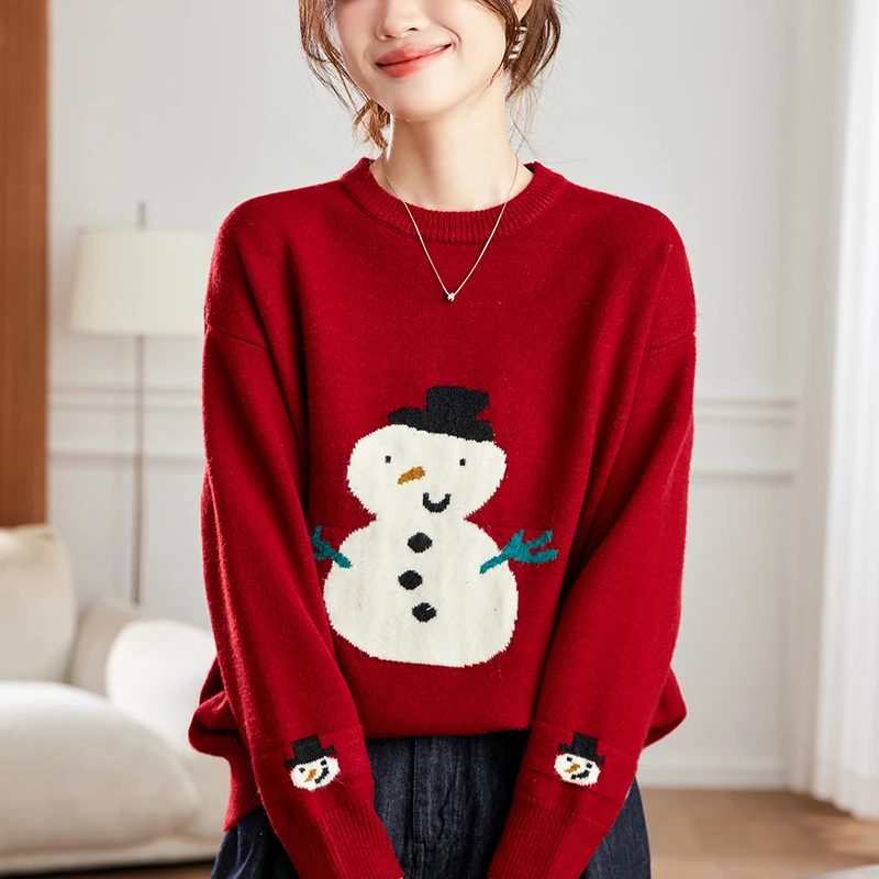 红色毛衣大码胖mm冬装显瘦遮肉上衣2025新款宽松慵懒打底衫高级感