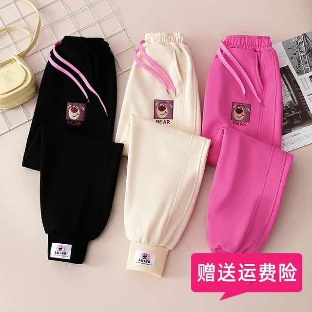 童装戴维贝拉清货女童休闲卫裤秋冬款儿童外穿加绒加厚中大童长裤