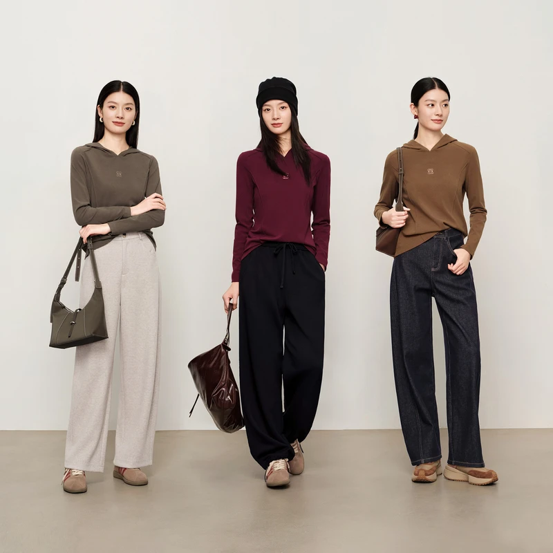 敦奴连帽都市显瘦远红外自发热高弹进口莱卡连帽休闲衫8T532109