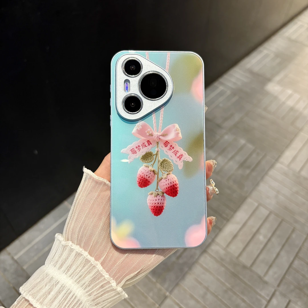 苹果/华为/oppo/vivo/小米 莓梦成真适用pura70肤感玻璃手机壳