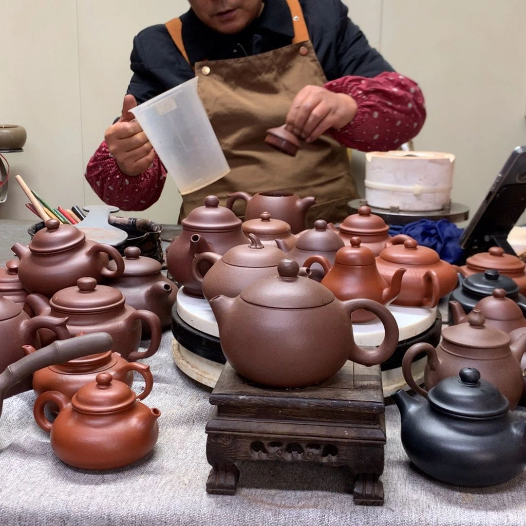 紫泥茶壶西施200 C半手工制作