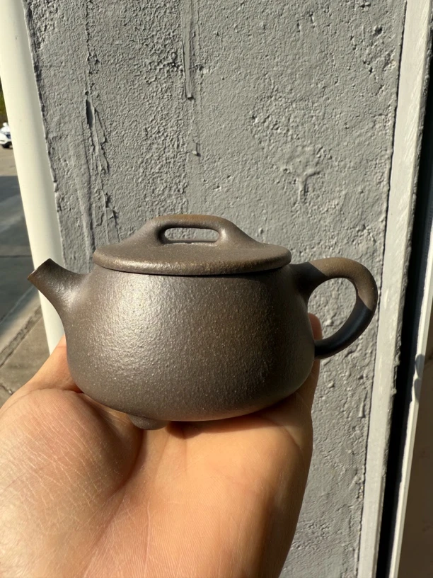 宜兴紫砂壶 大口瓢 原矿青灰紫 200毫升 风釉介意勿拍