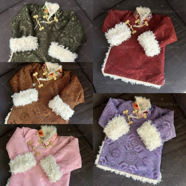 儿童新款藏族棉衣冬季保暖加厚加绒小孩棉服藏服外套可机洗