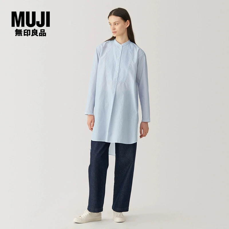 无印良品 MUJI Labo 女式 束腰长上衣衬衫外套秋冬季款简约时尚