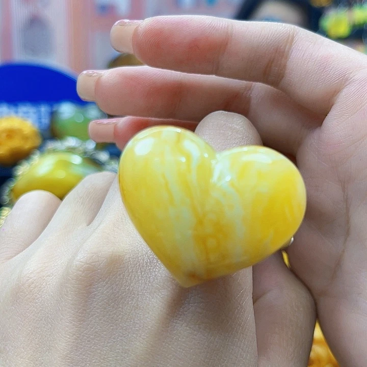 琥珀银S925镶嵌颈饰戒指