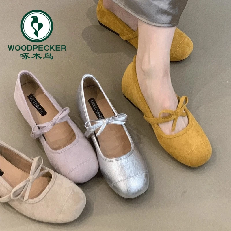 啄木鸟复古绒面内增高玛丽珍单鞋女鞋子2025春夏季新款温柔晚晚鞋