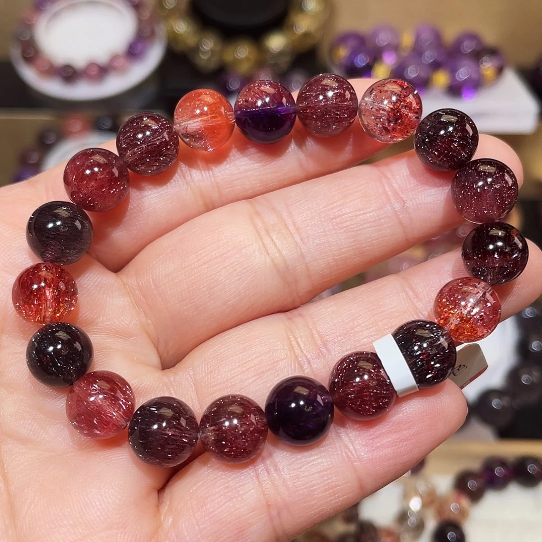 水晶手链未镶嵌稀有色黑加仑10