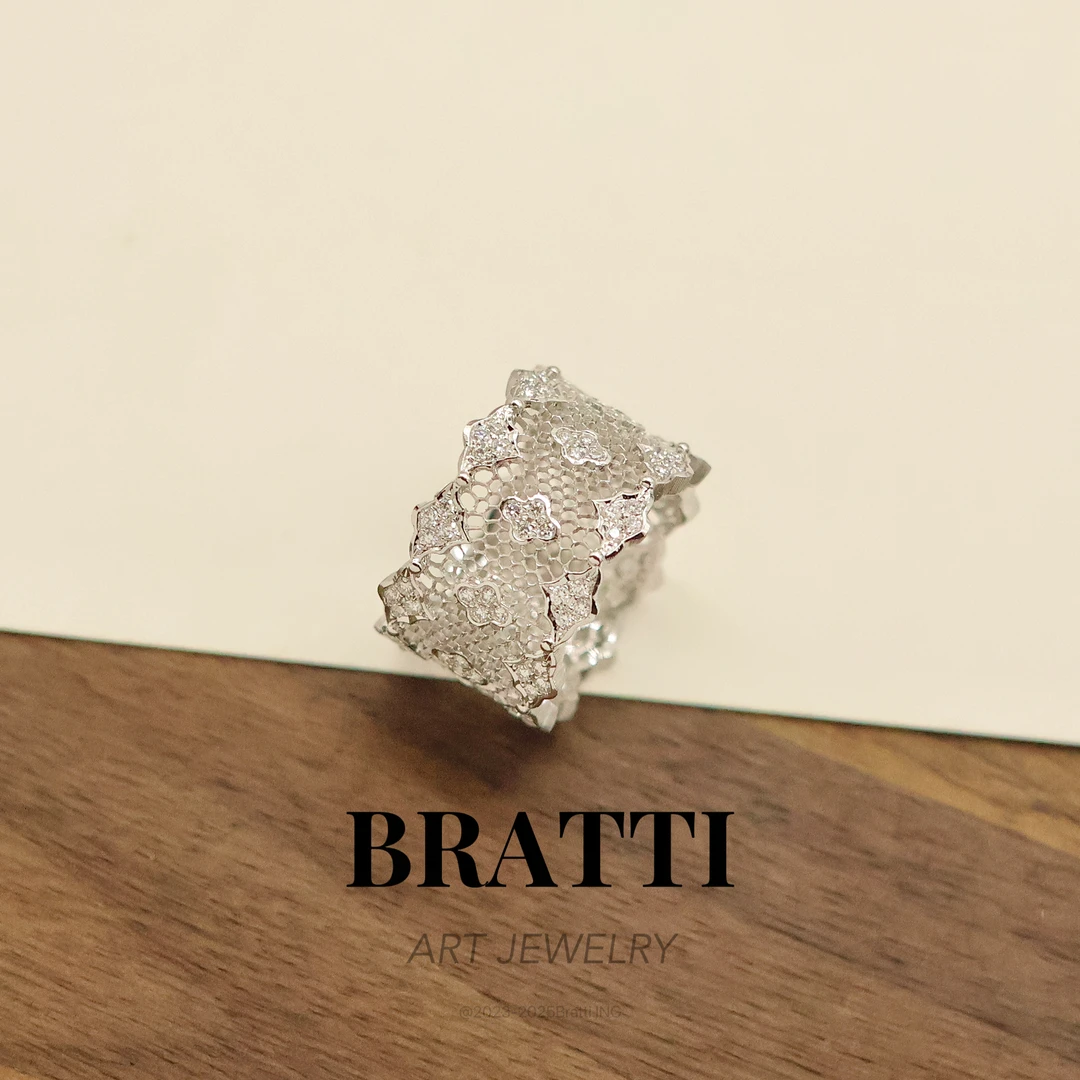 Bratti珠宝18K金“云朵白蕾丝”钻石戒指-KJ250502