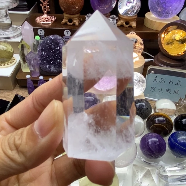 水晶摆件未镶嵌天然白水晶柱