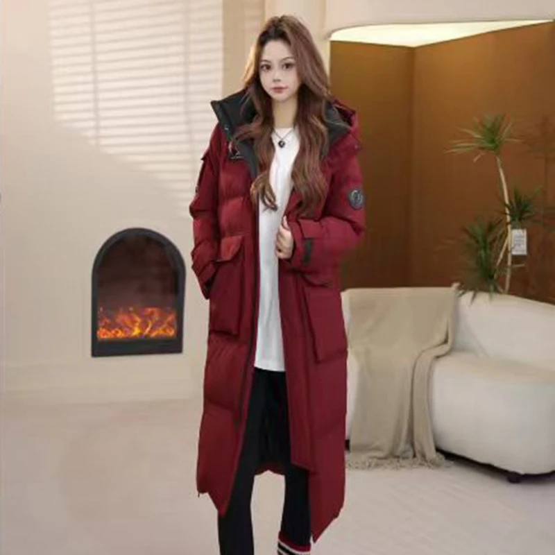 拉夏贝尔中长款保暖长袖时尚加厚宽松修身型时尚休闲风