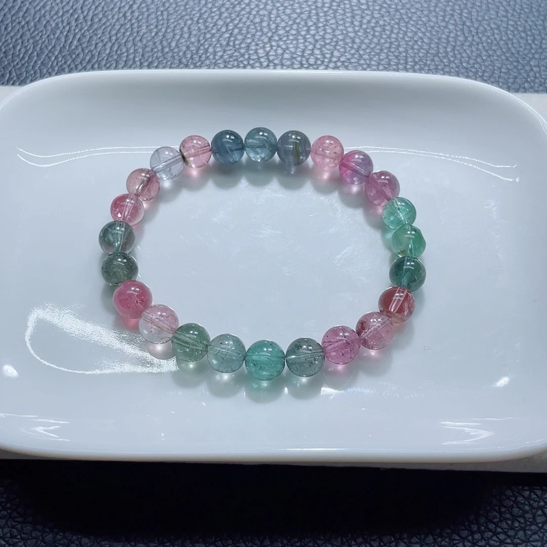 碧玺未镶嵌手链7.7mm左右