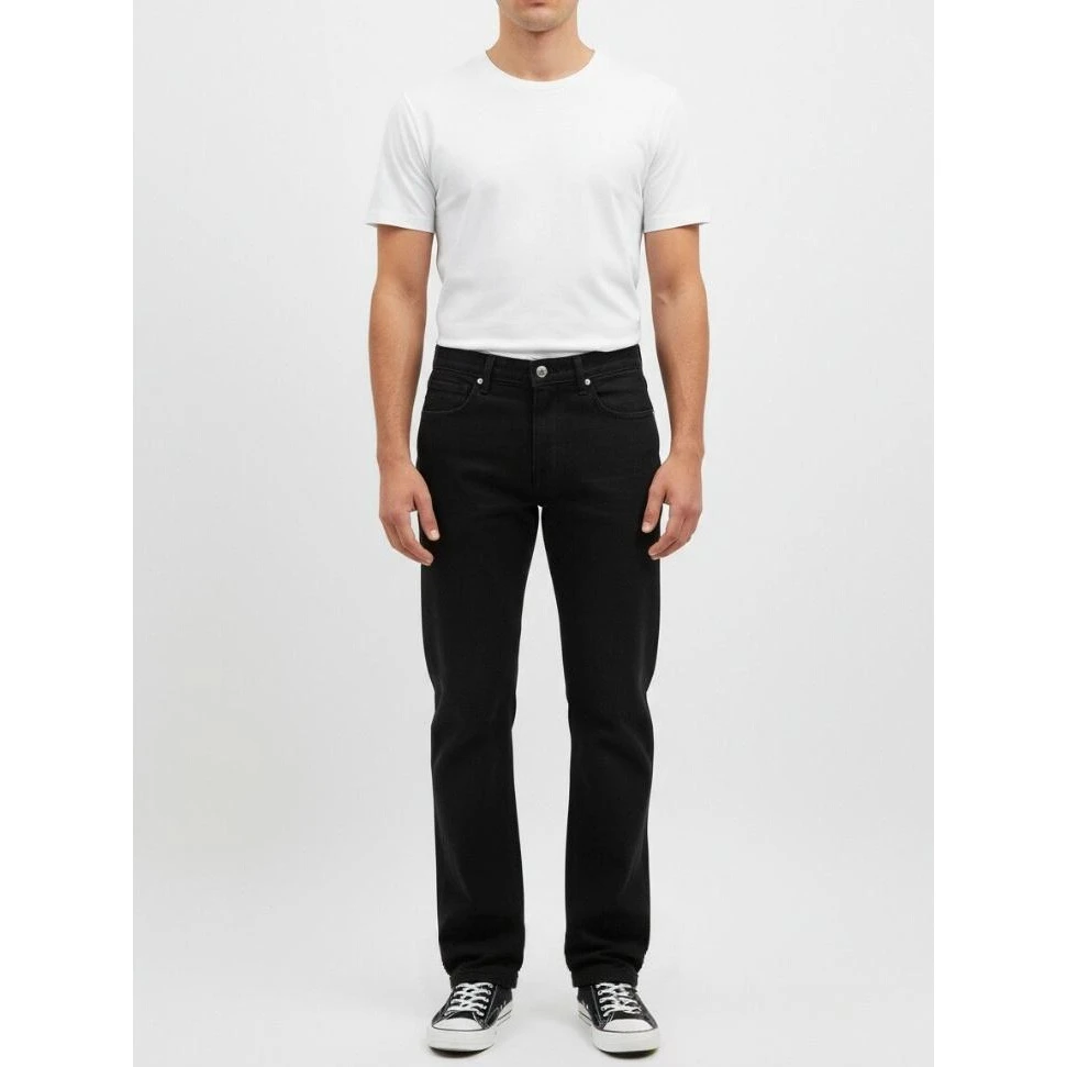 冬季抓绒直筒牛仔裤男款中弹柔软休闲简约复古高品质水洗牛仔裤男