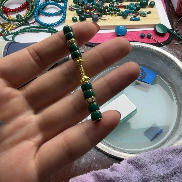 DIY琉璃稳****一蓝一绿万能轴6mm