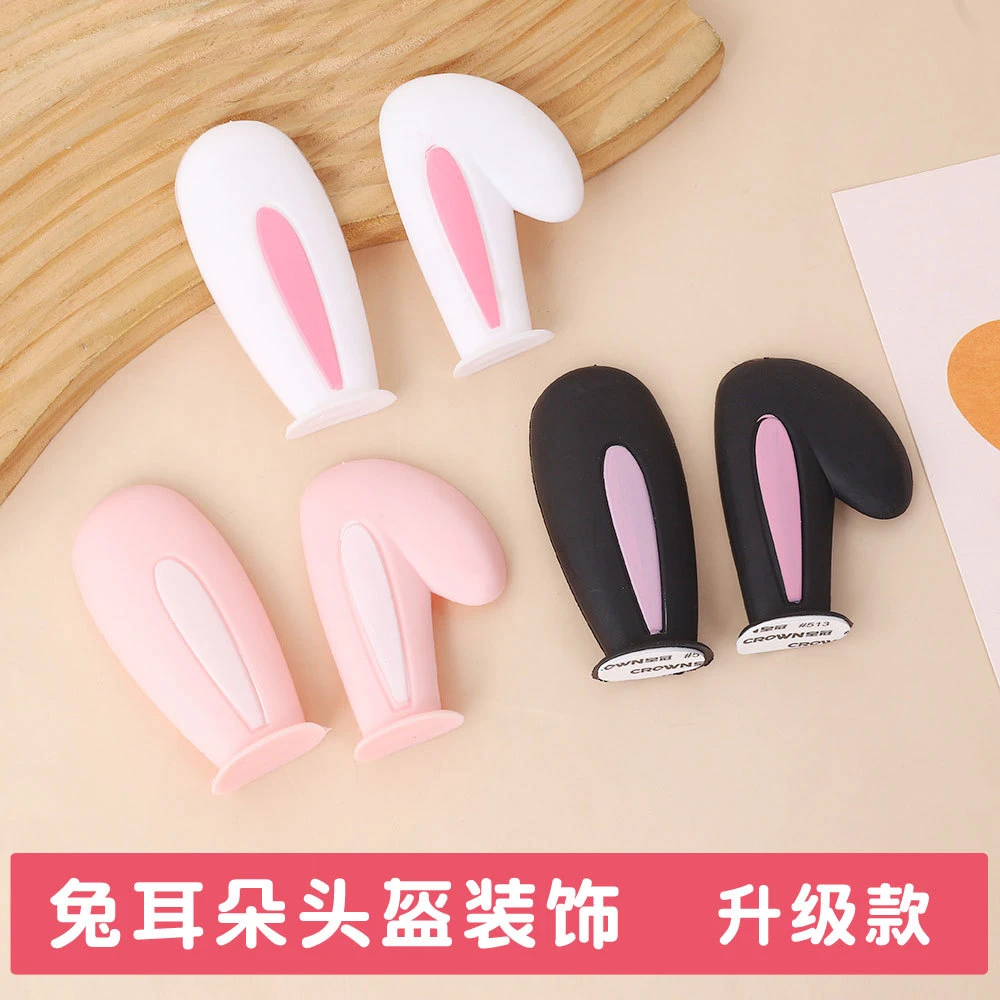 头盔兔耳朵装饰电动车摩托头盔随意贴可爱卡通耳朵轮滑滑板盔配饰