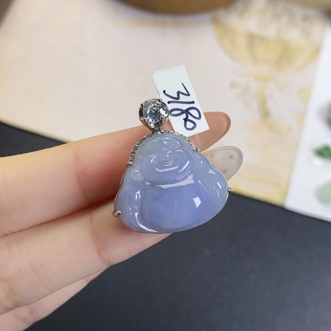 翡翠银S925镶嵌吊坠(不含链)