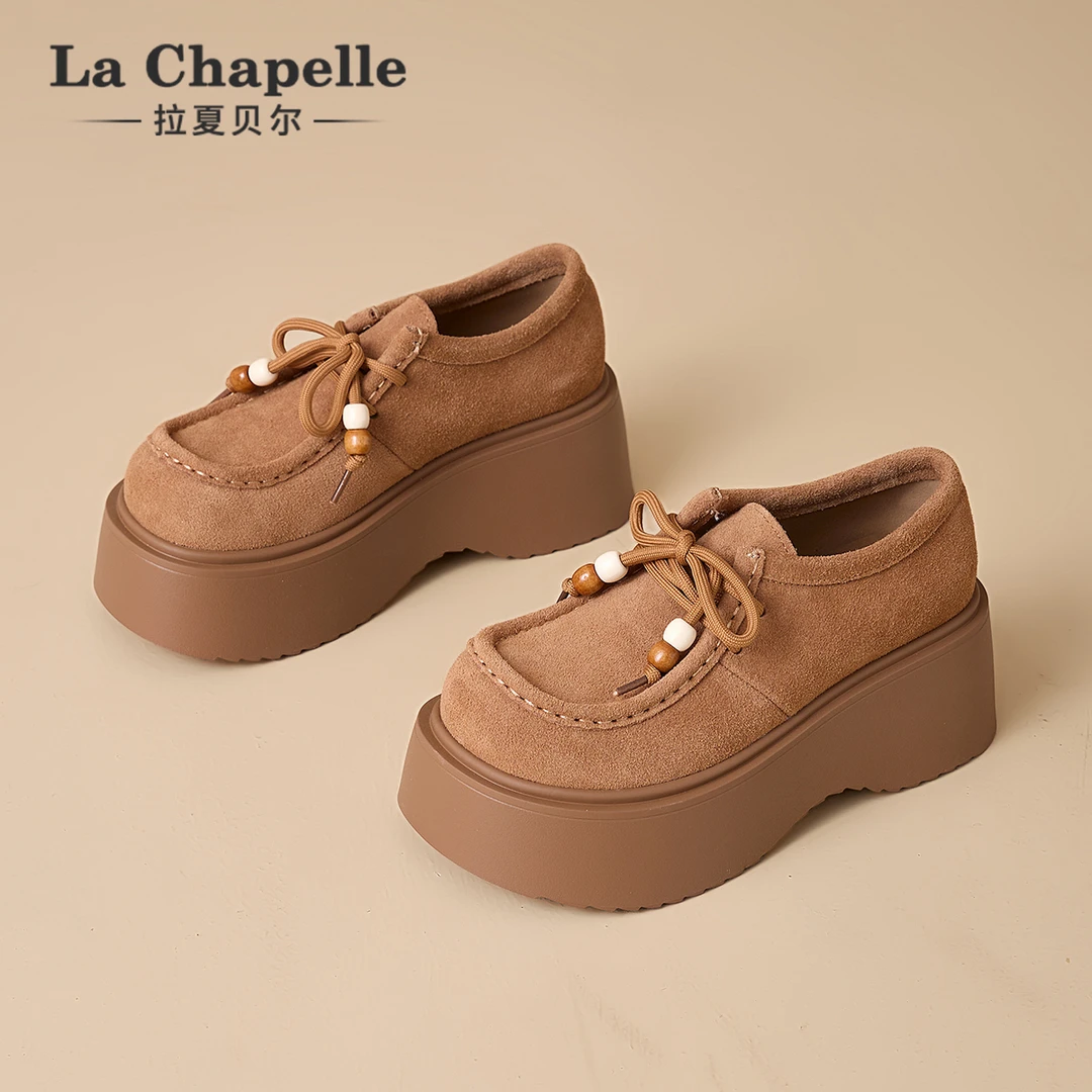 拉夏贝尔时尚休闲鞋女秋季新款小众百搭美拉德明星同款运动勃肯鞋