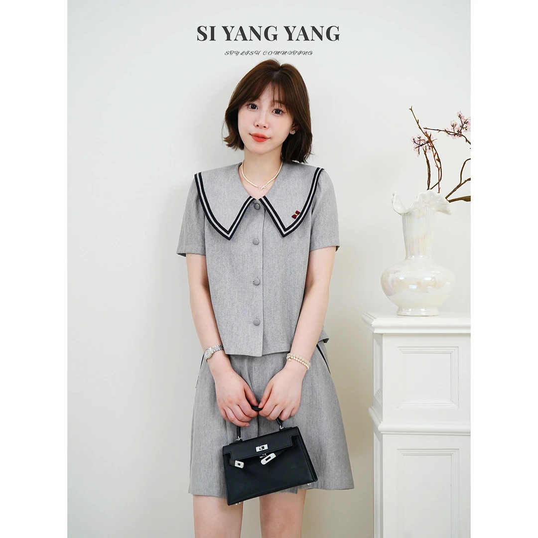 斯洋洋SIYANG超柔麻纱轻薄舒爽透气亲肤减龄短裤套装TZ505A028SYY