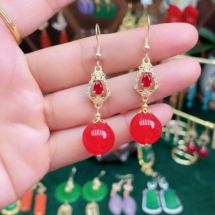 玛瑙/玉髓耳钉合金