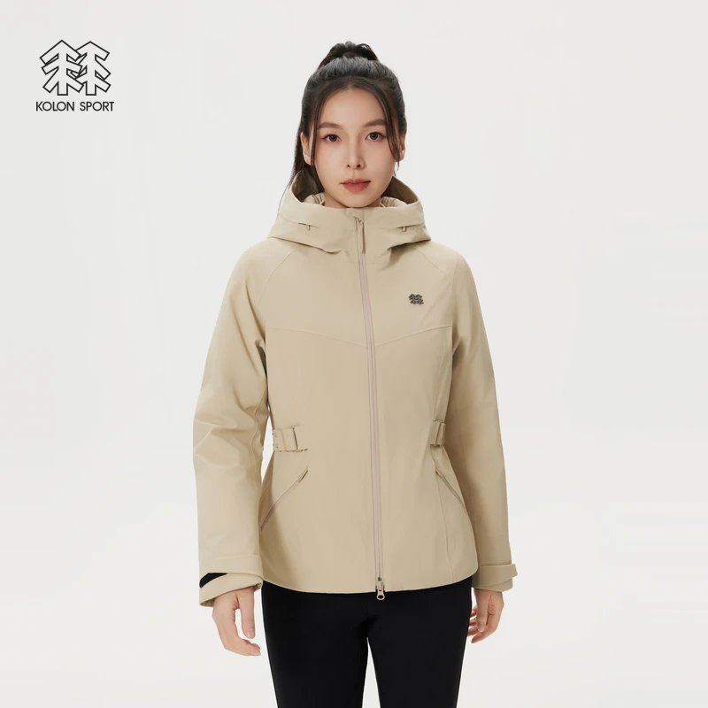 KOLON SPORT可隆冲锋衣防水透湿女士HALF BELT轻量羽绒夹克