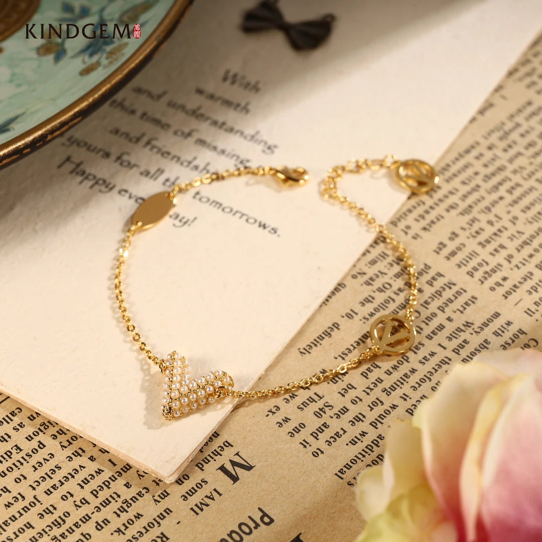 铜合金仿珍珠手链 AT22XMIC-28580轻奢气质时尚手链（20cm）