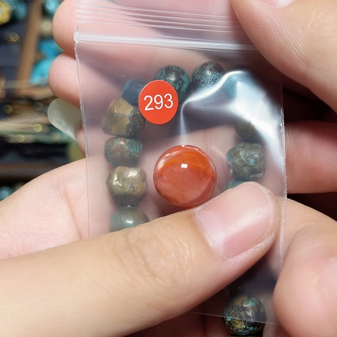 喵***吉玛瑙/玉髓未镶嵌圆珠桶珠老型手串！！