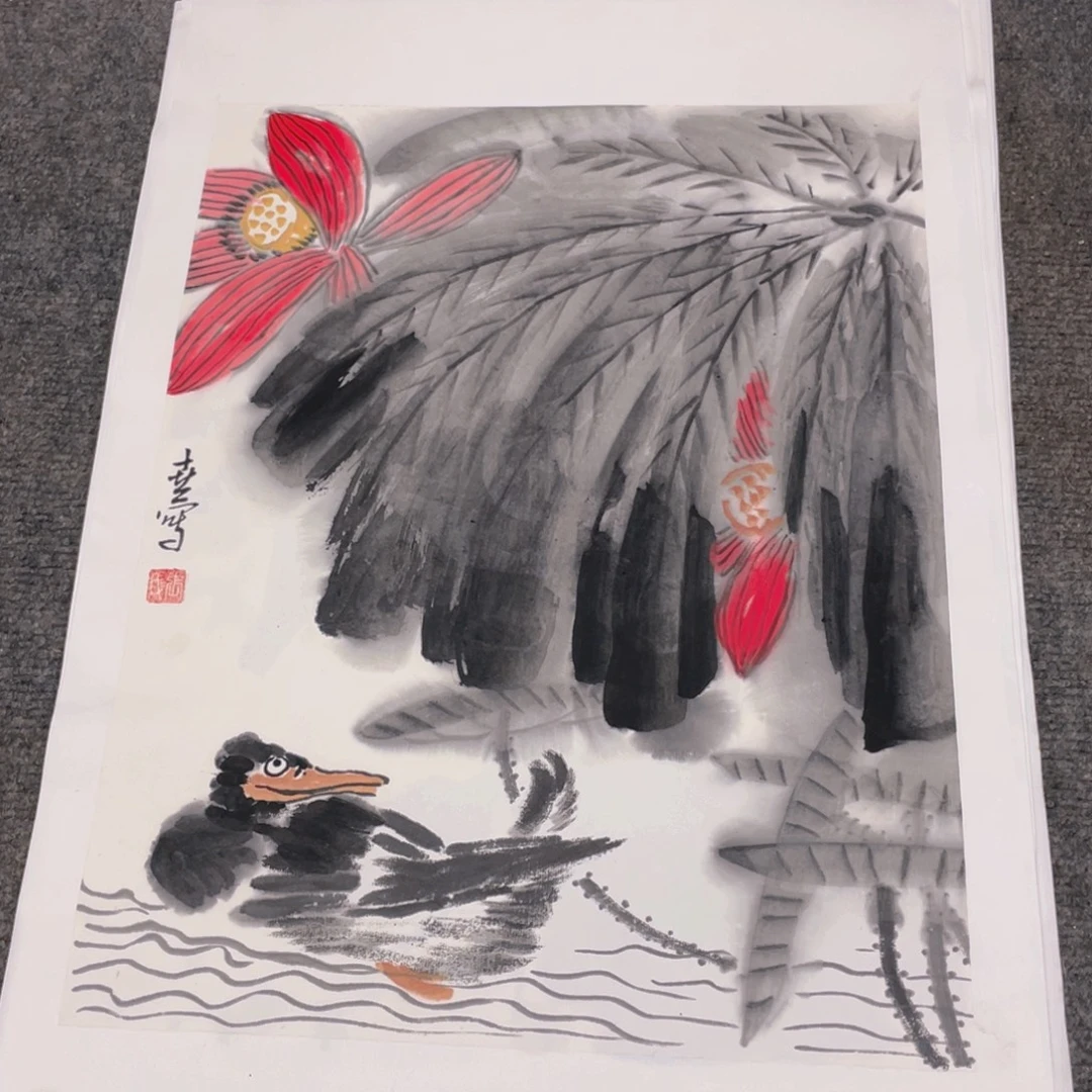 国画1.4平尺纯手绘国画作品