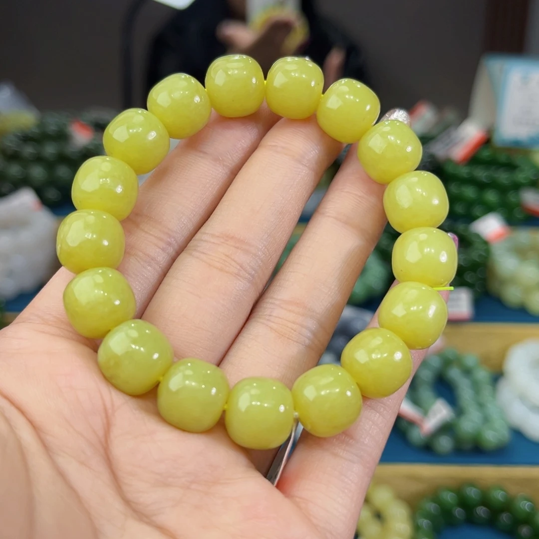 和田玉未镶嵌手链纯天然和田玉新疆若羌黄口12