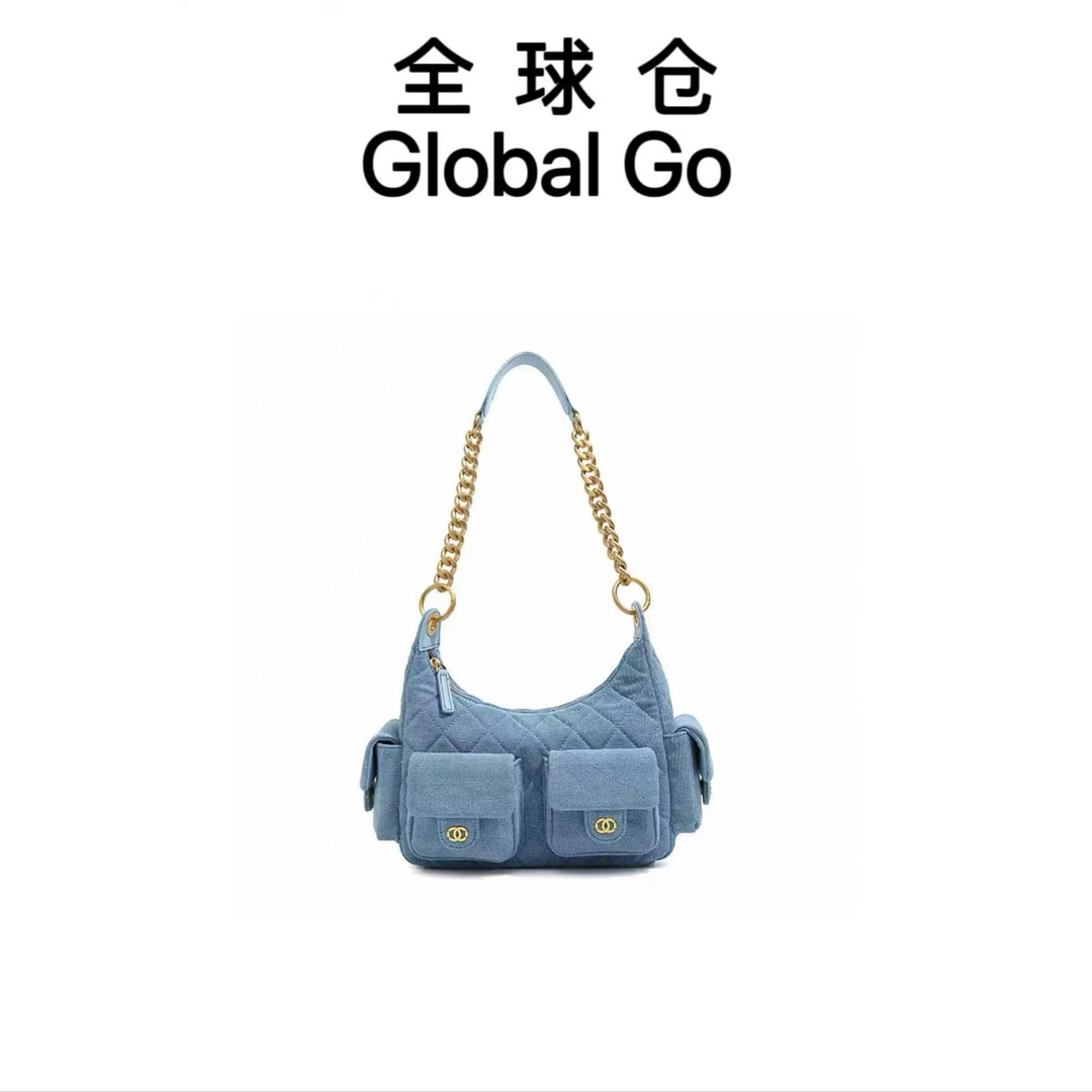【全球仓Global Go】2609蓝色-HOBO牛仔包包