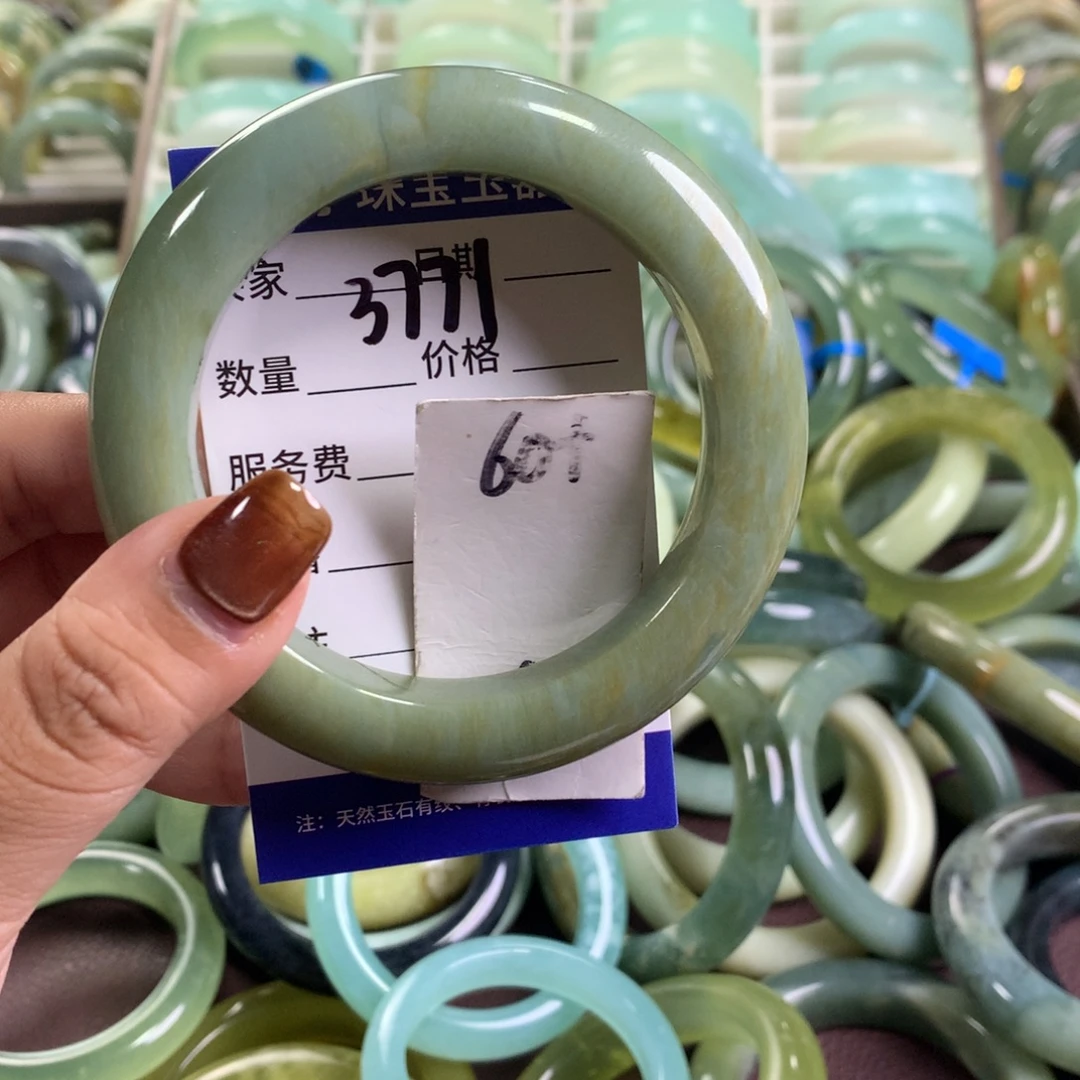 未镶嵌蛇纹石玉手镯3771