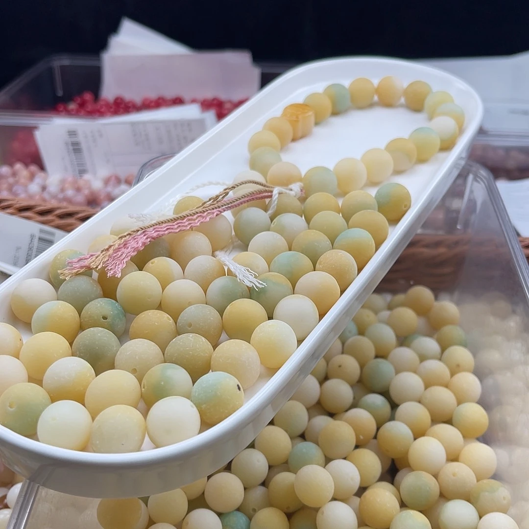 白玉菩提吊坠q15mm/20+2颗黄绿原果