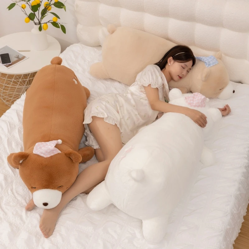软萌呼噜熊毛绒公仔北极熊玩偶布娃娃睡觉抱枕生日礼物毛绒玩具