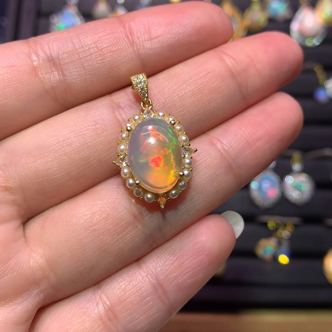 银S925镶嵌欧泊吊坠款式