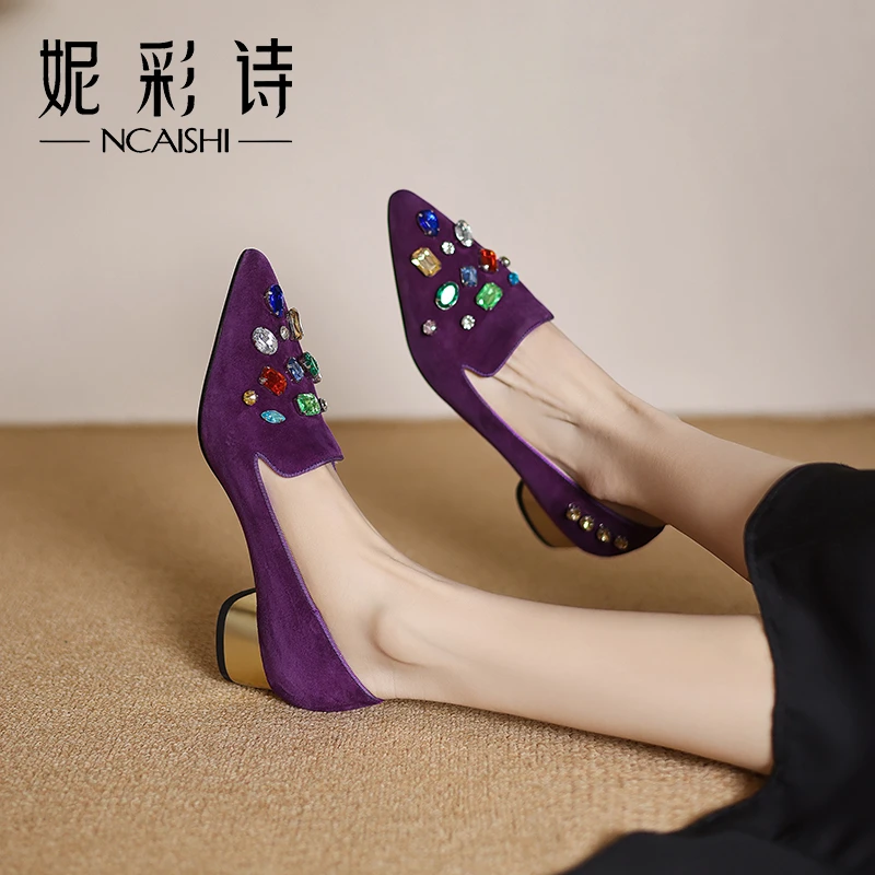 2025年新款春夏法式浅口单鞋优雅时尚尖头低跟通勤正装女鞋1324Z