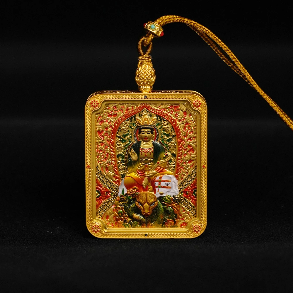 蛇-普贤-精雕双面国风生肖手绘唐卡五大大（扶摇私人定制）