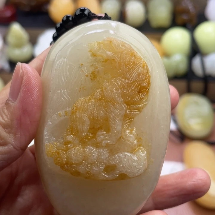 ****g石材天然古青石手把件