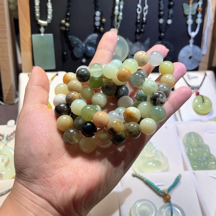 蛇纹石玉未镶嵌手串多宝手串多样性发其一不退不换默认有结构