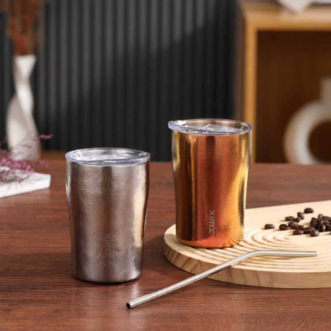 XIMX/希么希纯钛手工盖子款宽口吸管款防烫隔热杯茶杯冷水杯