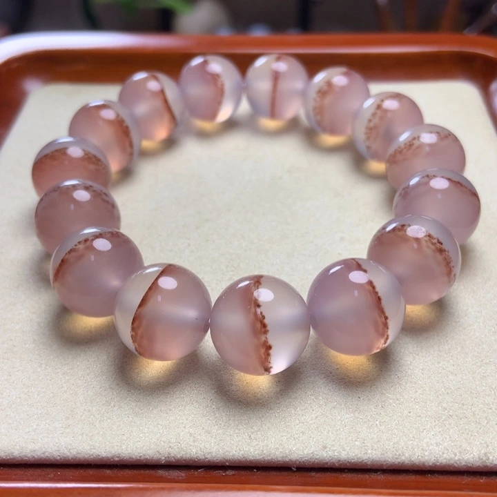 玛瑙/玉髓手串未镶嵌紫罗兰朱砂一线