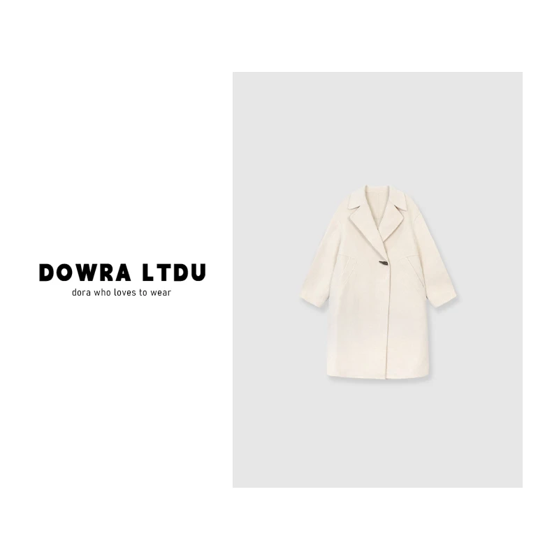 朵拉【韩剧女主】2025年冬季款翻领中长款时尚羊毛大衣外套102-2508