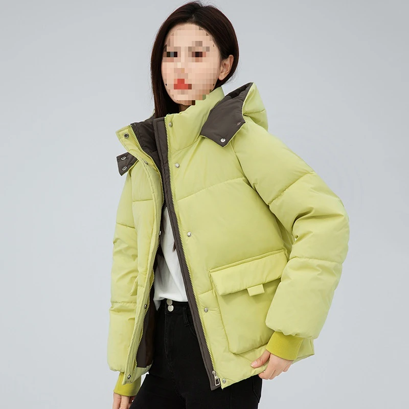 棉衣女外套2025冬季新款连帽面包服百搭冬装韩板宽松短款时尚棉服