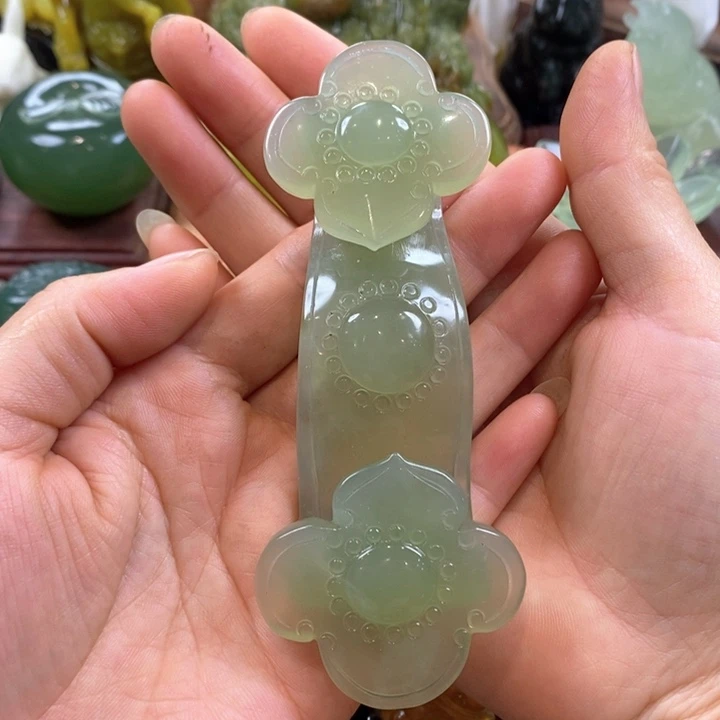 阿***超未镶嵌蛇纹石玉手把