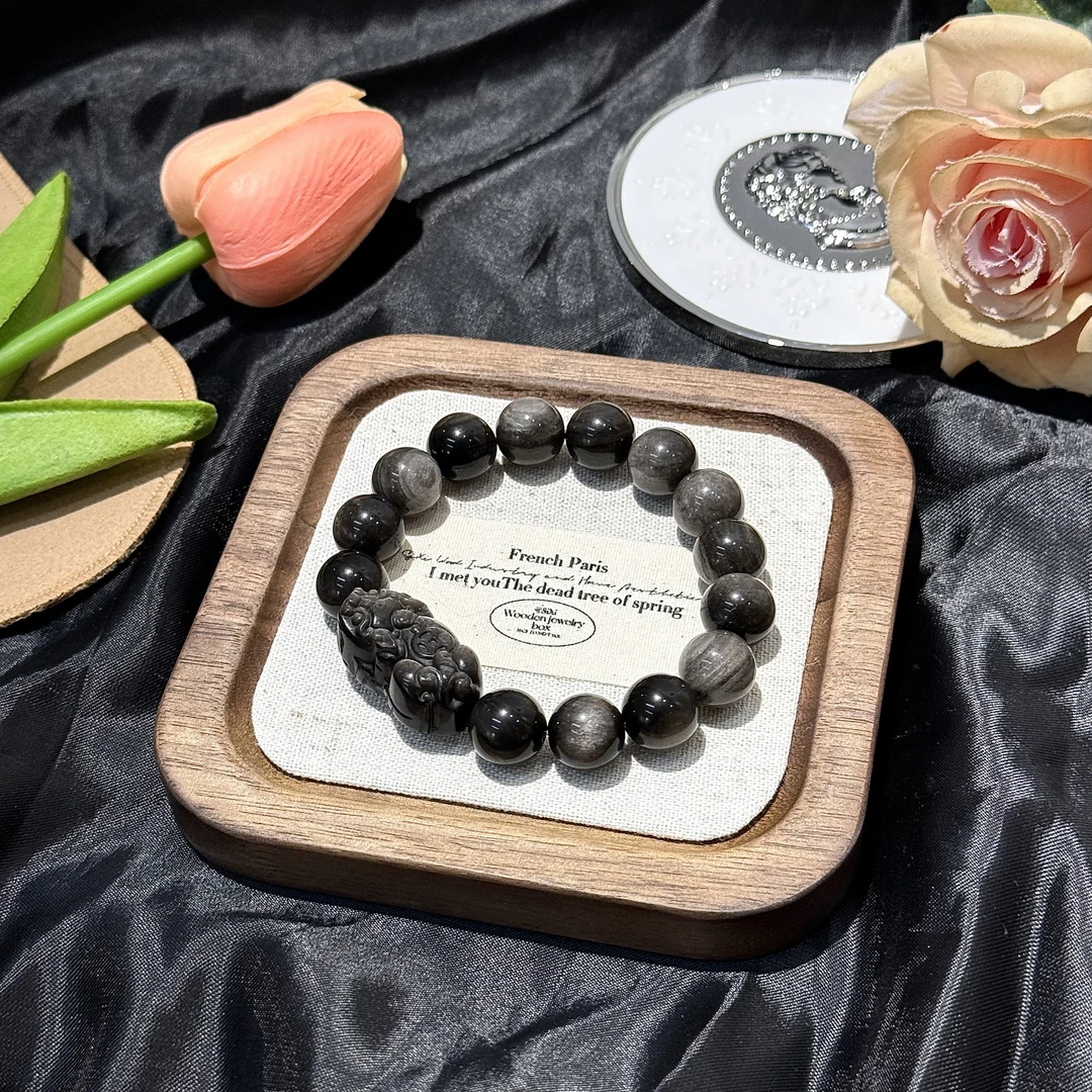 天然银曜石貔貅手串 多样性发一Z164